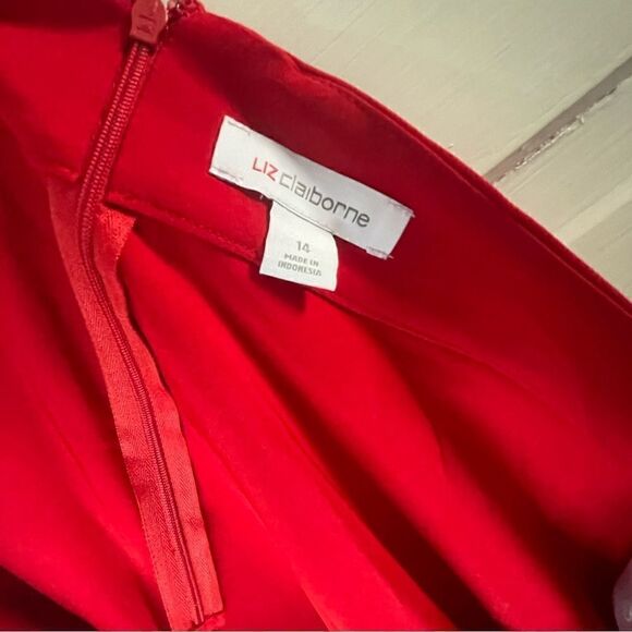 NWTs Liz Claiborne A Line Skirt in Red Size 14 - Picture 8 of 9